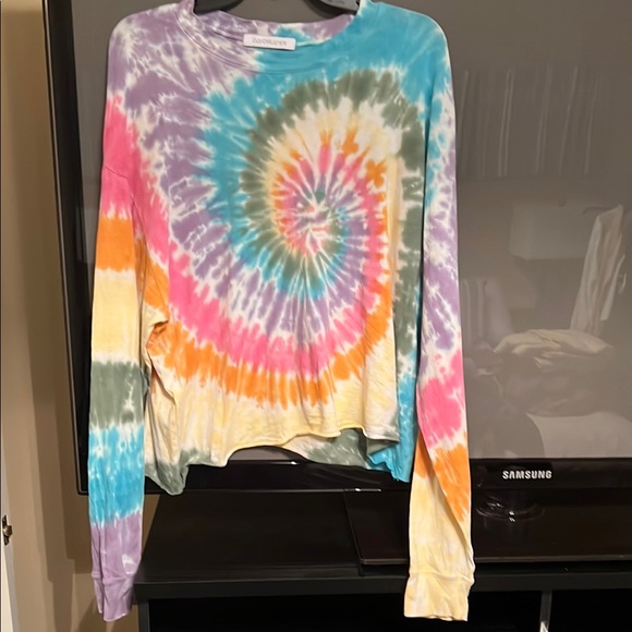 Daydreamer Rainbow Tie Dye Long Sleeve Tee Shirt - Picture 3 of 6
